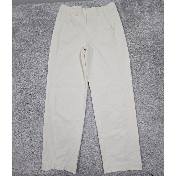 Madewell Jeans Womens 30 Cream High Rise Tapered‎ Denim Office READ - Picture 1 of 16